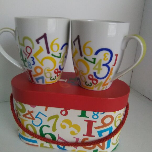 Paper Products Design Digits Coffee Cup Mugs Set . NWOT - Picture 7 of 9